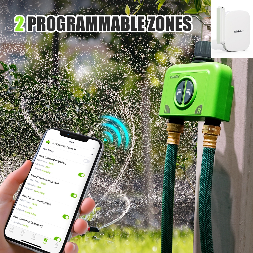 Smart Garden Timer - RainPoint 2-ZONE Water Timer WiFi Sprinkler