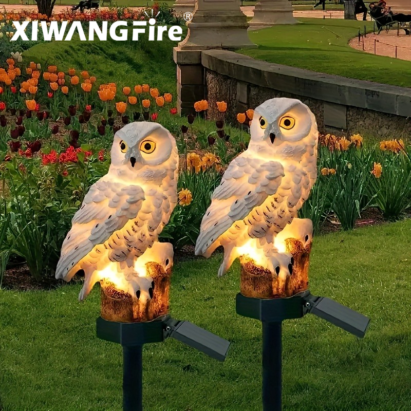 Smart Garden Spotlights - Solar Owl Statue Garden Light LED