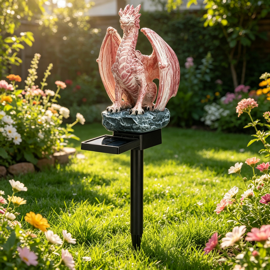 Smart Garden Spotlights - Solar Powered Dragon Garden Statue Light
