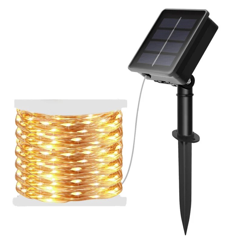 Smart Garden Spotlights - 100 LED Solar Fairy Waterproof Copper