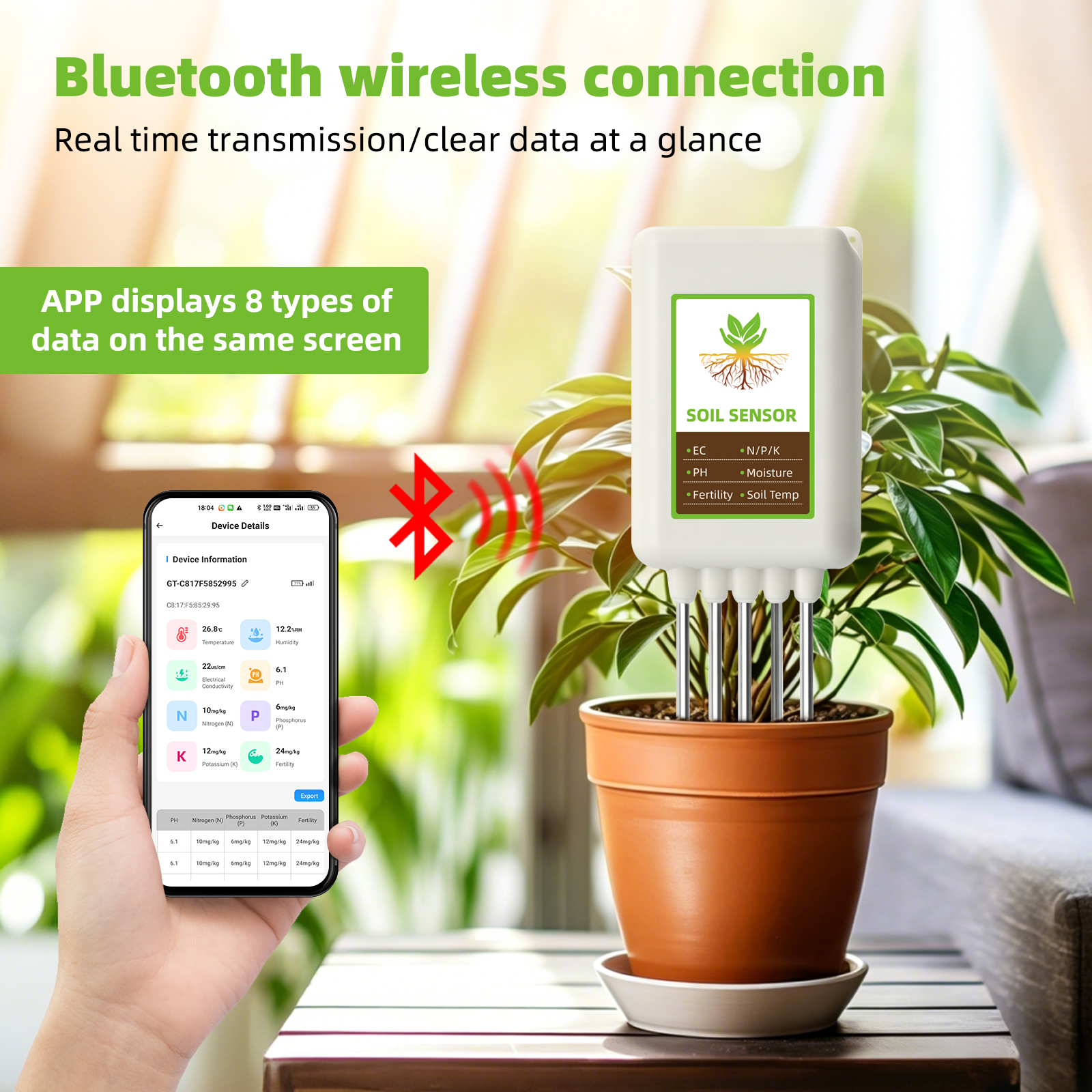 Yieryi Bluetooth 8 in 1 Soil T - App Smart Garden 리뷰 및 가격