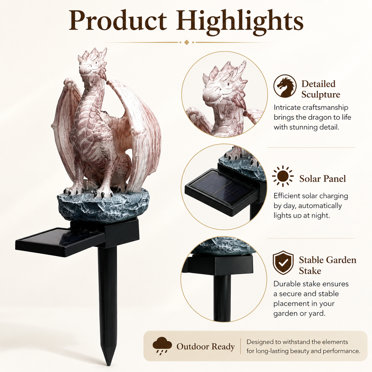 Solar Powered Dragon Garden St - Smart Garden Spotlights 리뷰 및 가격