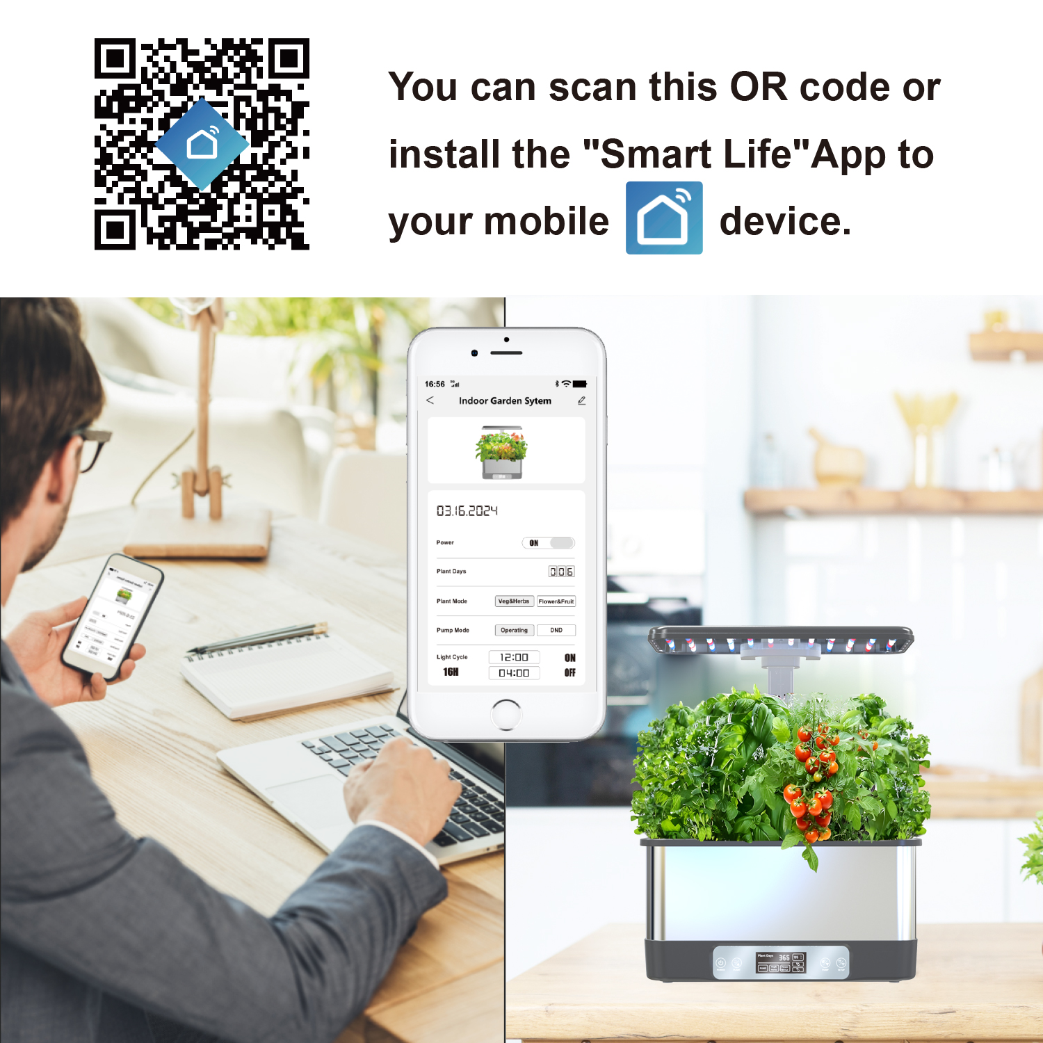 Smart Hydroponic System with L - App Smart Garden 리뷰 및 가격
