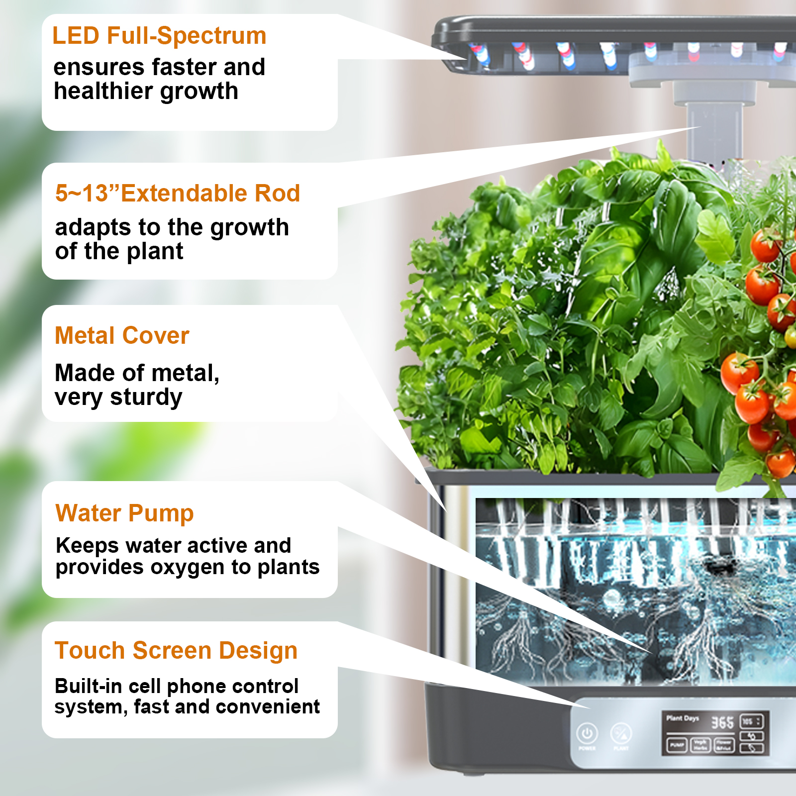 Smart Hydroponic System with L - App Smart Garden 리뷰 및 가격